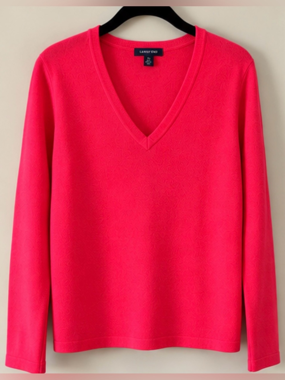Lands End Women’s Pink V Neck Lightweight 100% Cashmere Sweater - Size M (10-12)